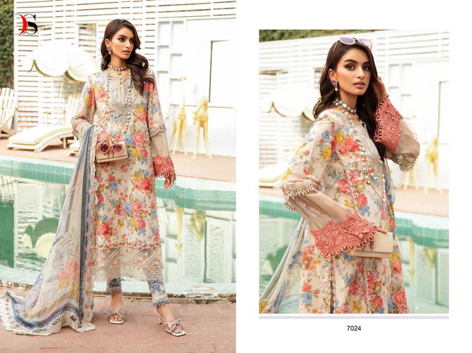 Maria B MPrint 24 Vol 2 By Deepsy EMbroidery Cotton Pakistani Suit Wholesalers In Delhi
